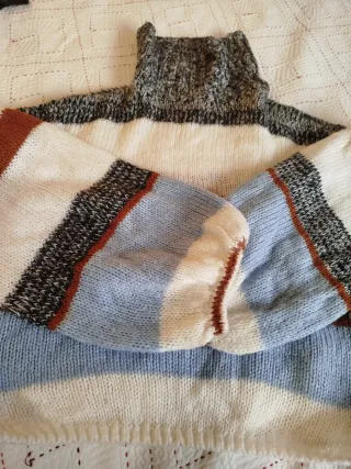 Maglione a collo alto a righe Shein