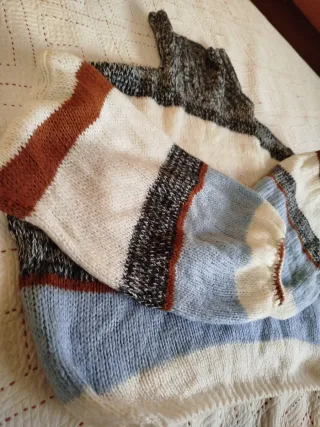 Maglione a collo alto a righe Shein