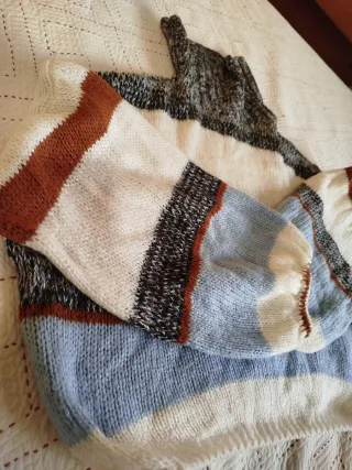 Maglione a collo alto a righe Shein