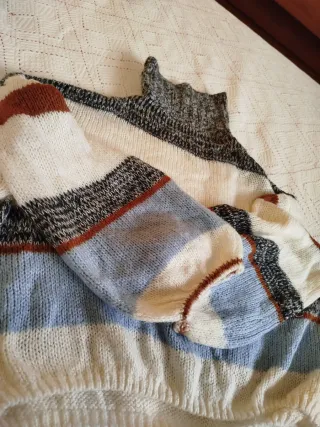 Maglione a collo alto a righe Shein