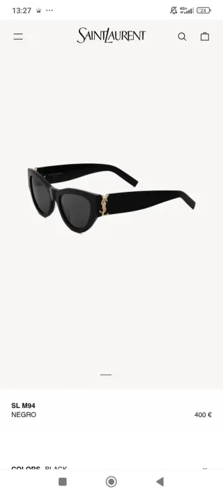 Gafas Saint Laurent M94 Negras Nuevas precio 400€