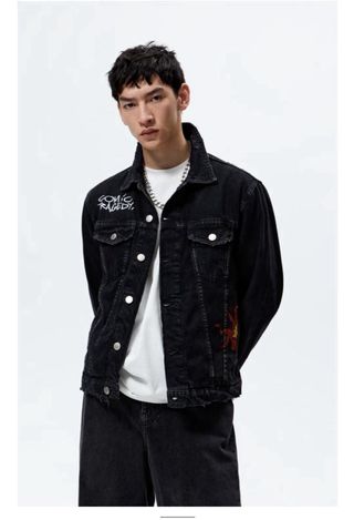 Cazadora vaquera Zara negra L