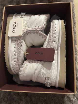 Botas Mou Blancas y Beige