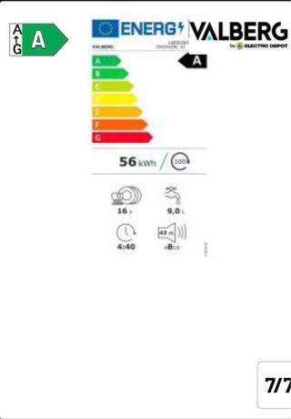 Lavavajillas Valberg 16 servicios 60cm