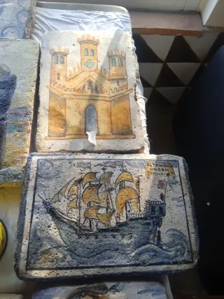 Azulejos antiguos pintados a mano
