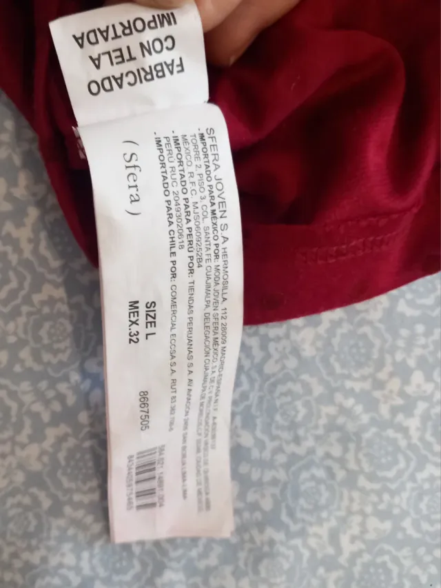 Vestido Sfera Rojo Talla L