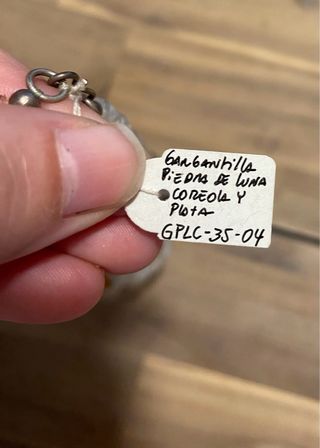 Collar doble piedra luna, corola y plata