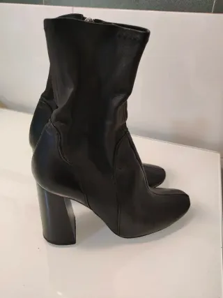 Botines negros Zara tacón ancho