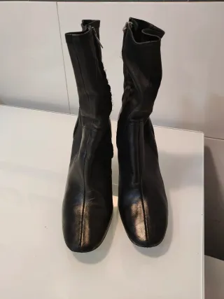 Botines negros Zara tacón ancho