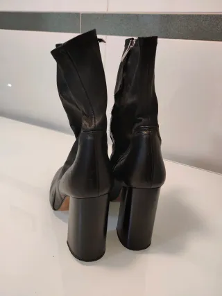 Botines negros Zara tacón ancho