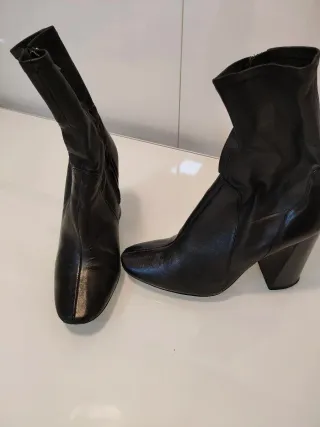 Botines negros Zara tacón ancho