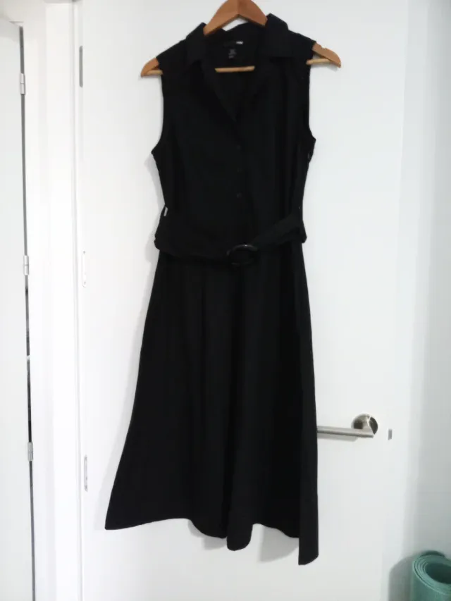 Vestido camisero negro H&M