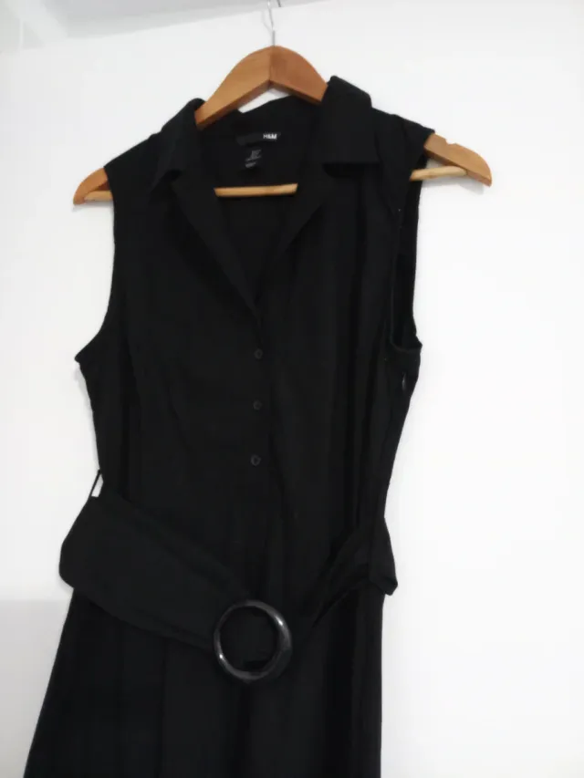 Vestido camisero negro H&M