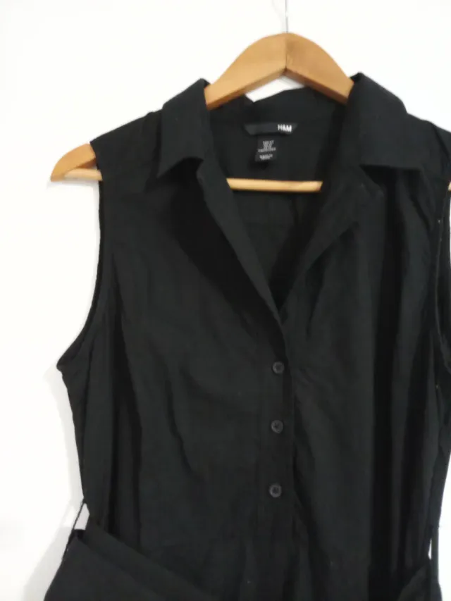 Vestido camisero negro H&M