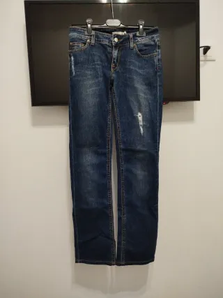 Jeans donna blu strappati