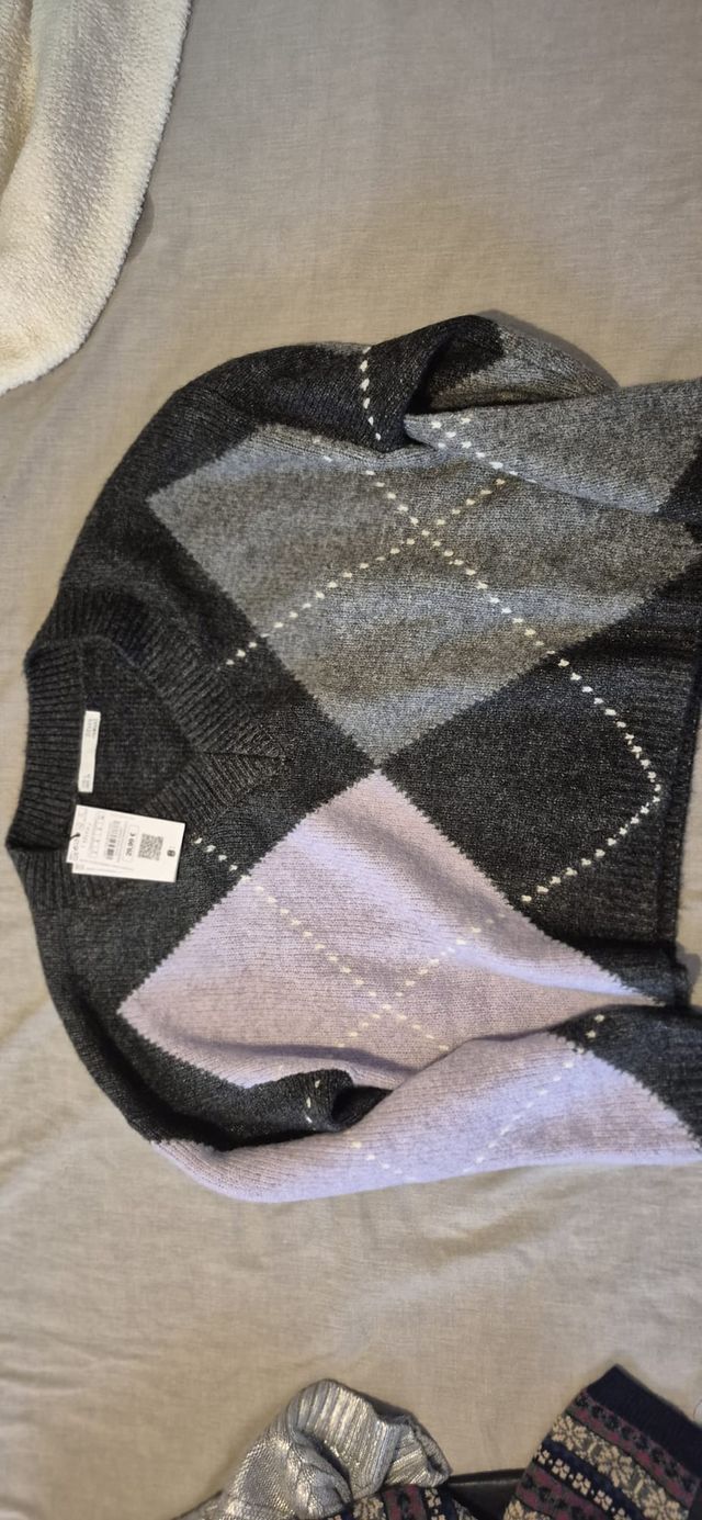 Jersey Sfera Rombos Gris y Lila T.S