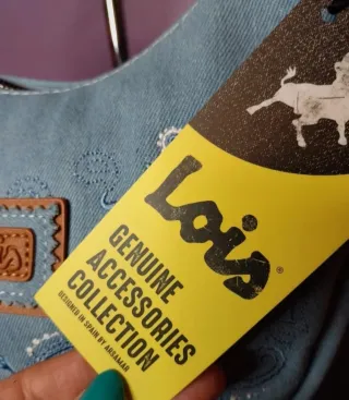 Bolso Lois Azul Denim Bordado