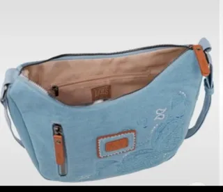 Bolso Lois Azul Denim Bordado