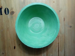 Pezzo di cemento ovale 20cm rustico verde