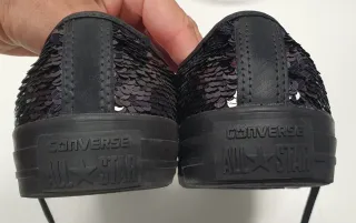 Zapatillas Converse Lentejuelas Negras Talla 40.
