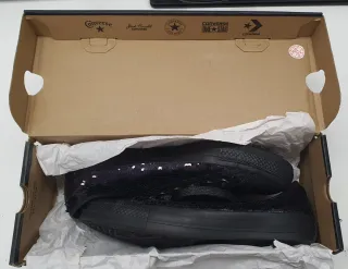 Zapatillas Converse Lentejuelas Negras Talla 40.