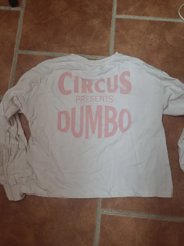 Sudadera Dumbo rosa y blanca. Talla 11-12 años.