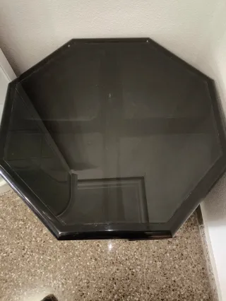 Mesa centro con 4 taburetes negros