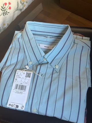Camisa Mango Rayas Azul Talla M