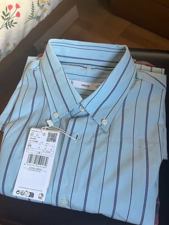 Camisa Mango Rayas Azul Talla M