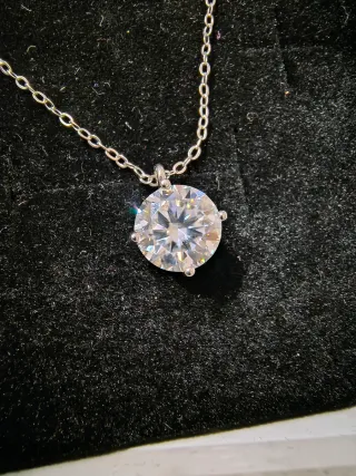 Collana punto luce moissanite 2ct argento