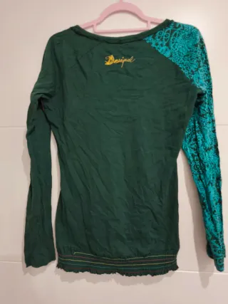 Camiseta Desigual manga larga verde multicolor