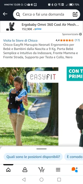 Marsupio Chicco Easyfit Nero Nuovo