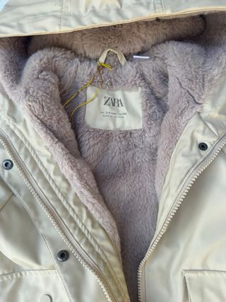 Chaqueta Zara niña beige talla 3-4 104cm