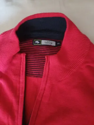 Chaqueta roja con parches en codos Talla XXL
