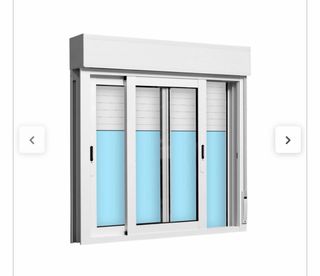 Ventana corredera aluminio blanca con persiana