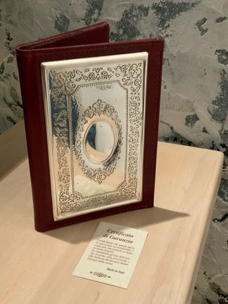 Agenda pelle e lamina argento Made in Italy