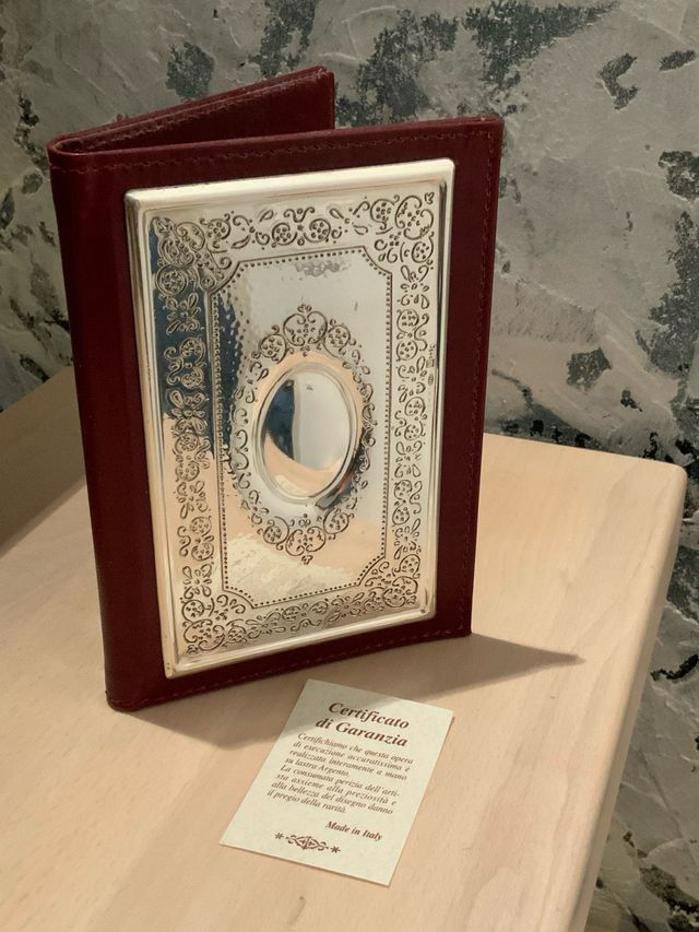 Agenda pelle e lamina argento Made in Italy