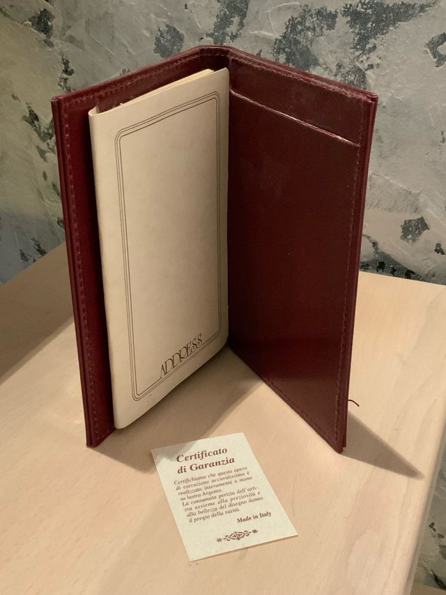 Agenda pelle e lamina argento Made in Italy