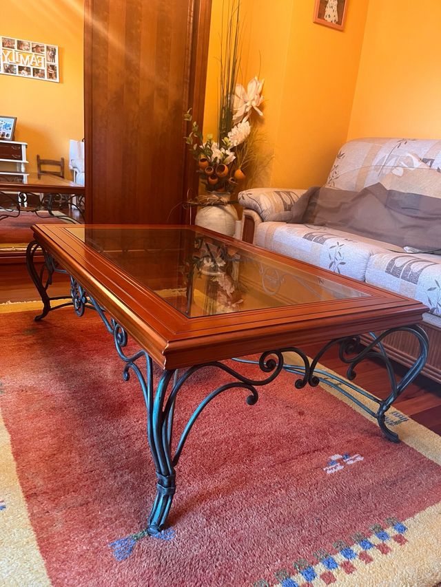 Mesa de centro madera y cristal