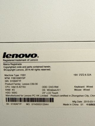 Ordenador PC 
 C50-30 All-in-One – Intel i5 