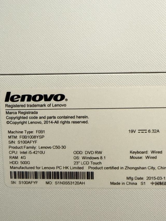 Ordenador PC 
 C50-30 All-in-One – Intel i5 