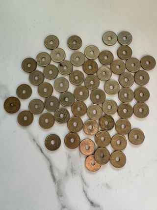 Monedas 25 Pesetas con Agujero