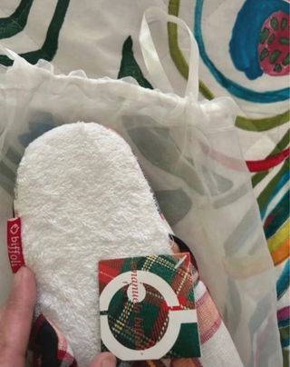 Pantofole donna scozzesi con fiocco