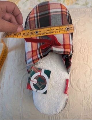 Pantofole donna scozzesi con fiocco