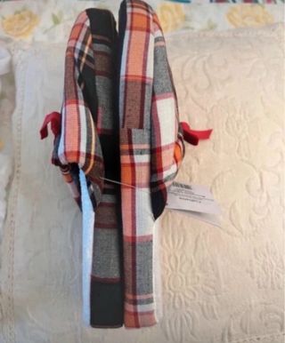 Pantofole donna scozzesi con fiocco