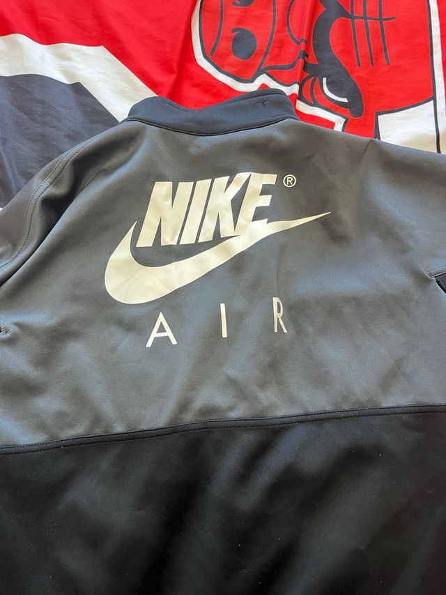 Sudadera Nike Air cremallera gris y negra