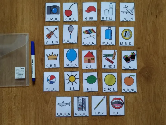 Juego 24 tarjetas conciencia fonológicas vocales