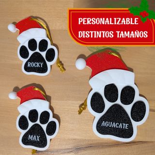 Adorno Navidad Huella Perro Personalizado