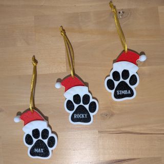 Adorno Navidad Huella Perro Personalizado