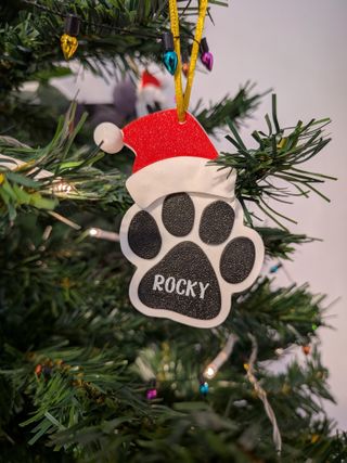 Adorno Navidad Huella Perro Personalizado